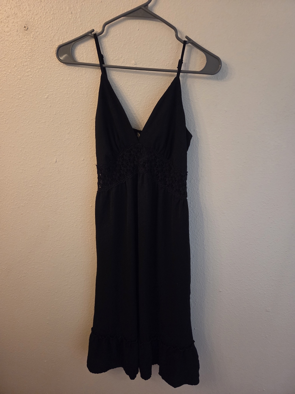 Liberty Love Black Midi Dress with Lace Waist